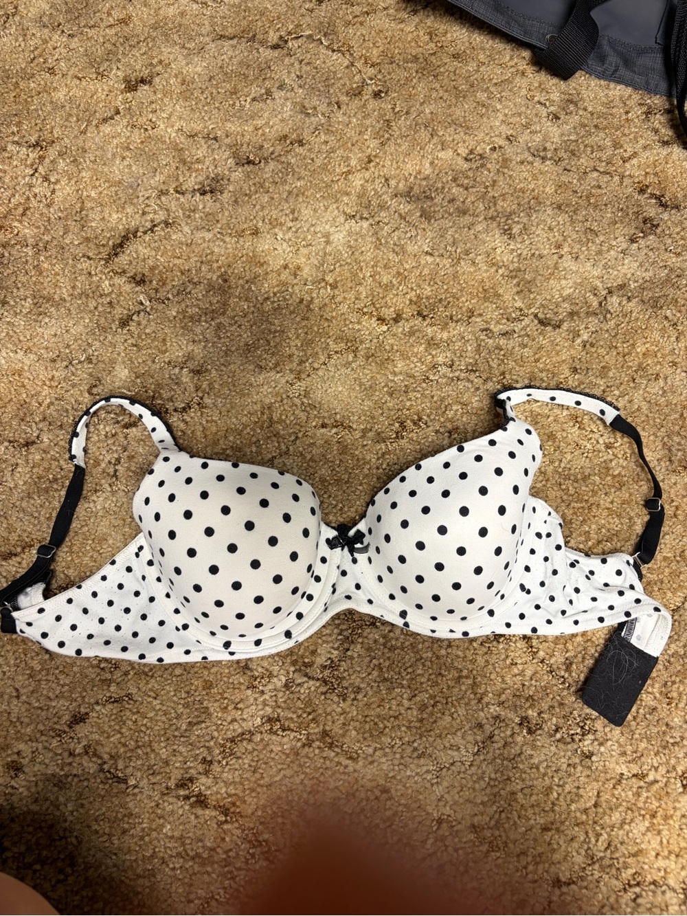 Victoria's Secret White Bra with Black Polka Dots